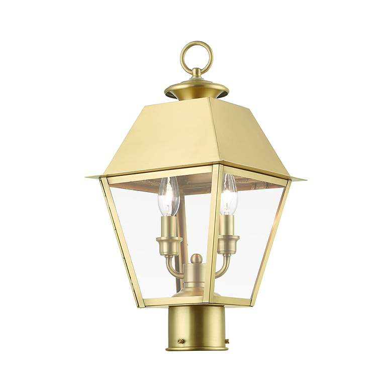 Image 3 Wentworth 2 Light Natural Brass Outdoor Medium Post Top Lantern more views