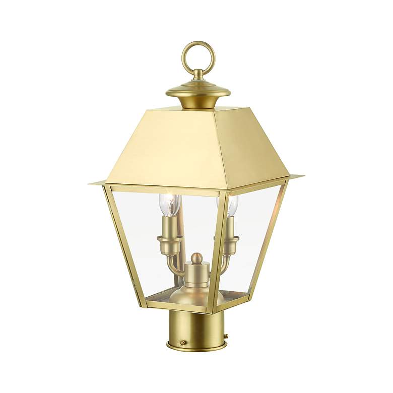 Image 4 Wentworth 2 Light Natural Brass Outdoor Medium Post Top Lantern more views
