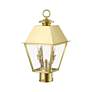 4_Wentworth 2 Light Natural Brass Outdoor Medium Post Top Lantern more views