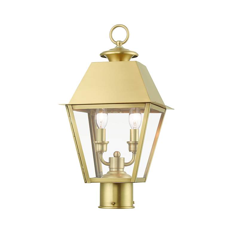 Image 5 Wentworth 2 Light Natural Brass Outdoor Medium Post Top Lantern more views