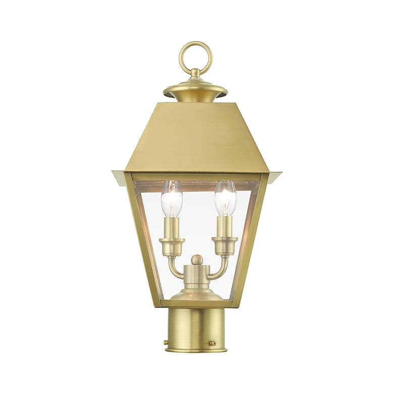 Image 6 Wentworth 2 Light Natural Brass Outdoor Medium Post Top Lantern more views