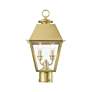 6_Wentworth 2 Light Natural Brass Outdoor Medium Post Top Lantern more views