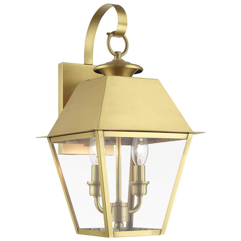 Image 1 Wentworth 2 Light Natural Brass Outdoor Medium Wall Lantern