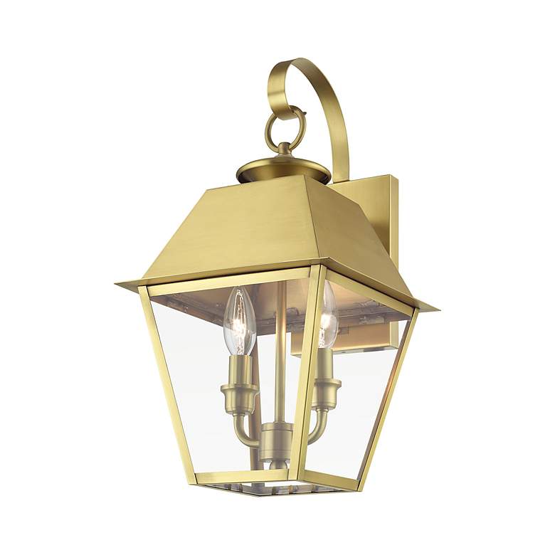 Image 3 Wentworth 2 Light Natural Brass Outdoor Medium Wall Lantern more views