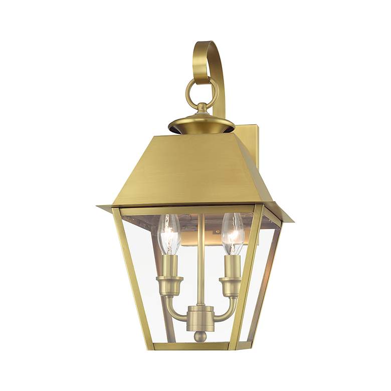Image 4 Wentworth 2 Light Natural Brass Outdoor Medium Wall Lantern more views