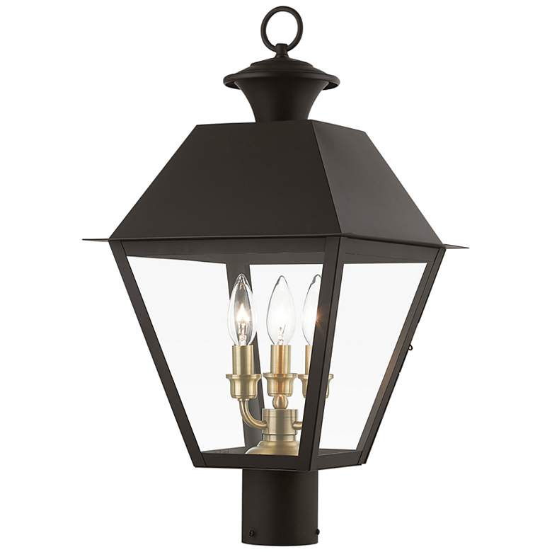 Image 2 Wentworth 22" High Bronze 3-Light Outdoor Lantern Post Light