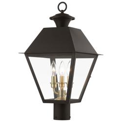 Wentworth 22" High Bronze 3-Light Outdoor Lantern Post Light