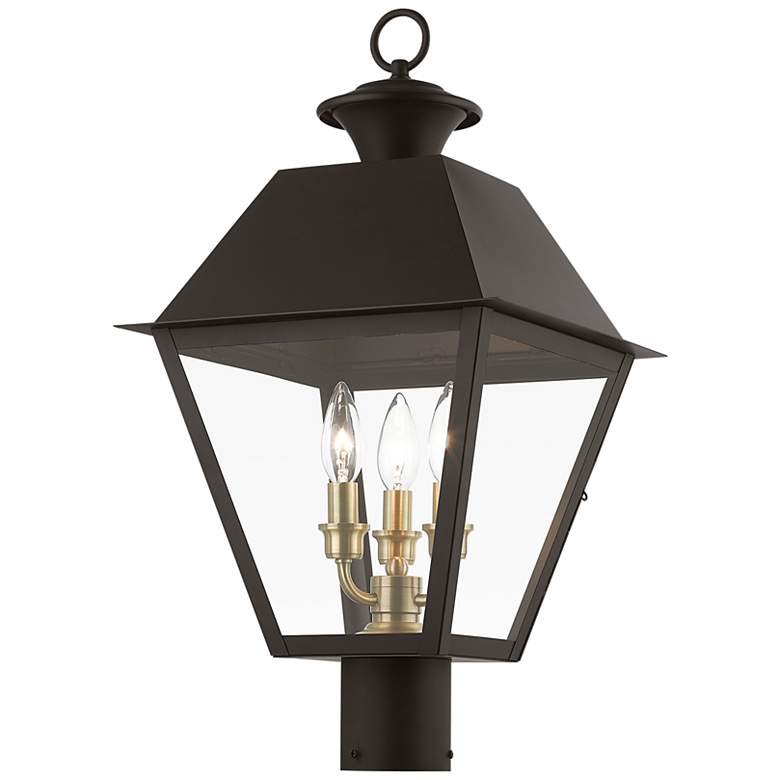 Image 4 Wentworth 22" High Bronze 3-Light Outdoor Lantern Post Light more views