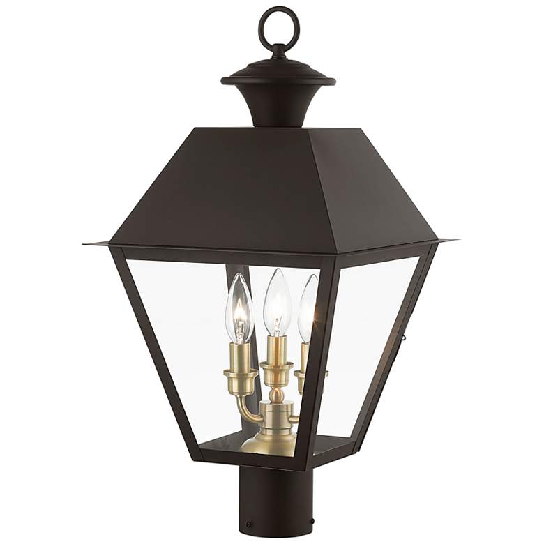 Image 5 Wentworth 22" High Bronze 3-Light Outdoor Lantern Post Light more views