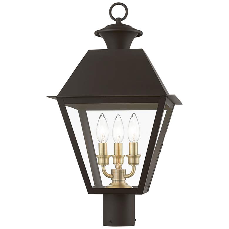 Image 6 Wentworth 22" High Bronze 3-Light Outdoor Lantern Post Light more views