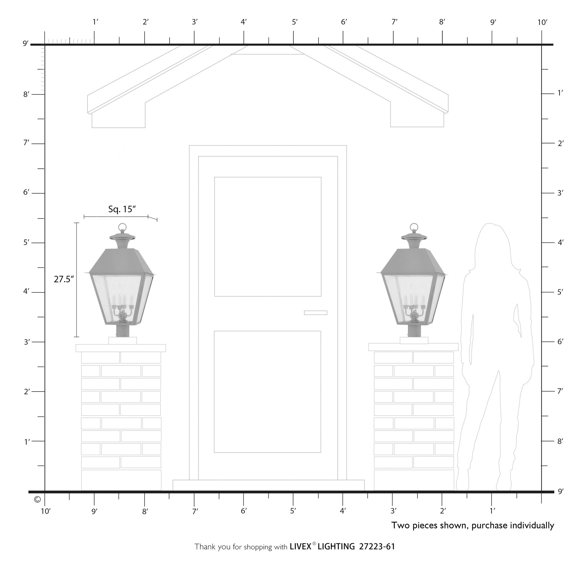 Wentworth 27 1/2" High Charcoal 4-Light Outdoor Post Light