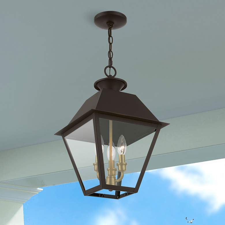 Image 1 Wentworth 3 Light Bronze Outdoor Large Pendant Lantern