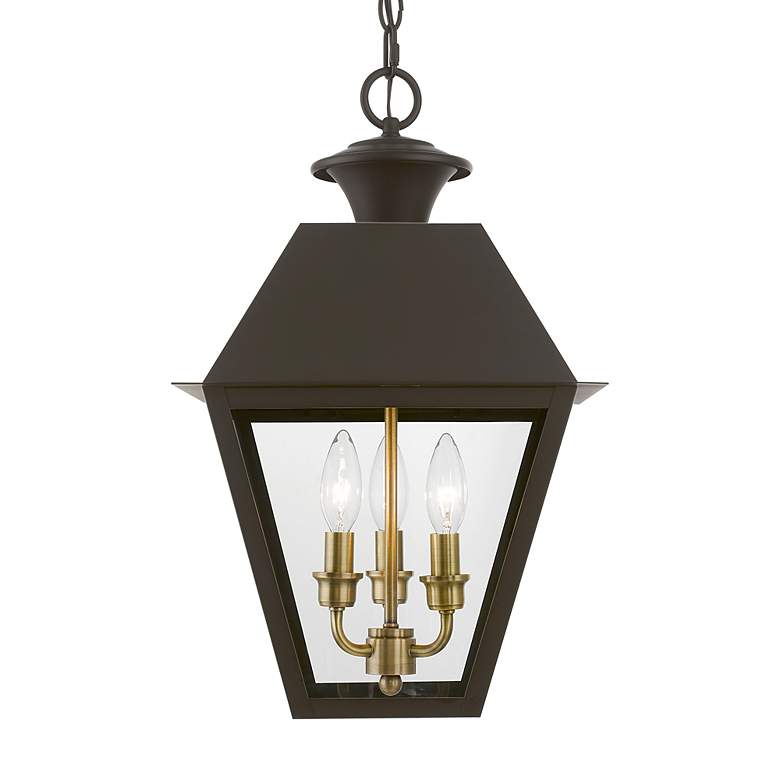 Image 5 Wentworth 3 Light Bronze Outdoor Large Pendant Lantern more views
