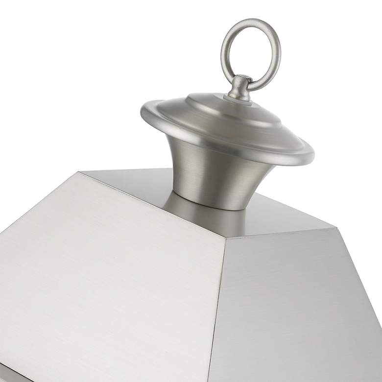 Image 7 Wentworth 3 Light Brushed Nickel Outdoor Large Post Top Lantern more views