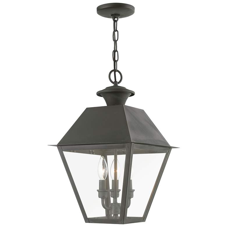 Image 1 Wentworth 3 Light Charcoal Outdoor Large Pendant Lantern