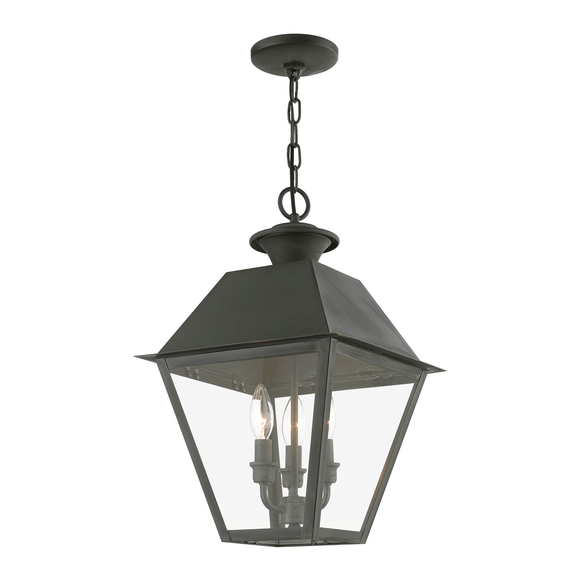 Image 3 Wentworth 3 Light Charcoal Outdoor Large Pendant Lantern more views