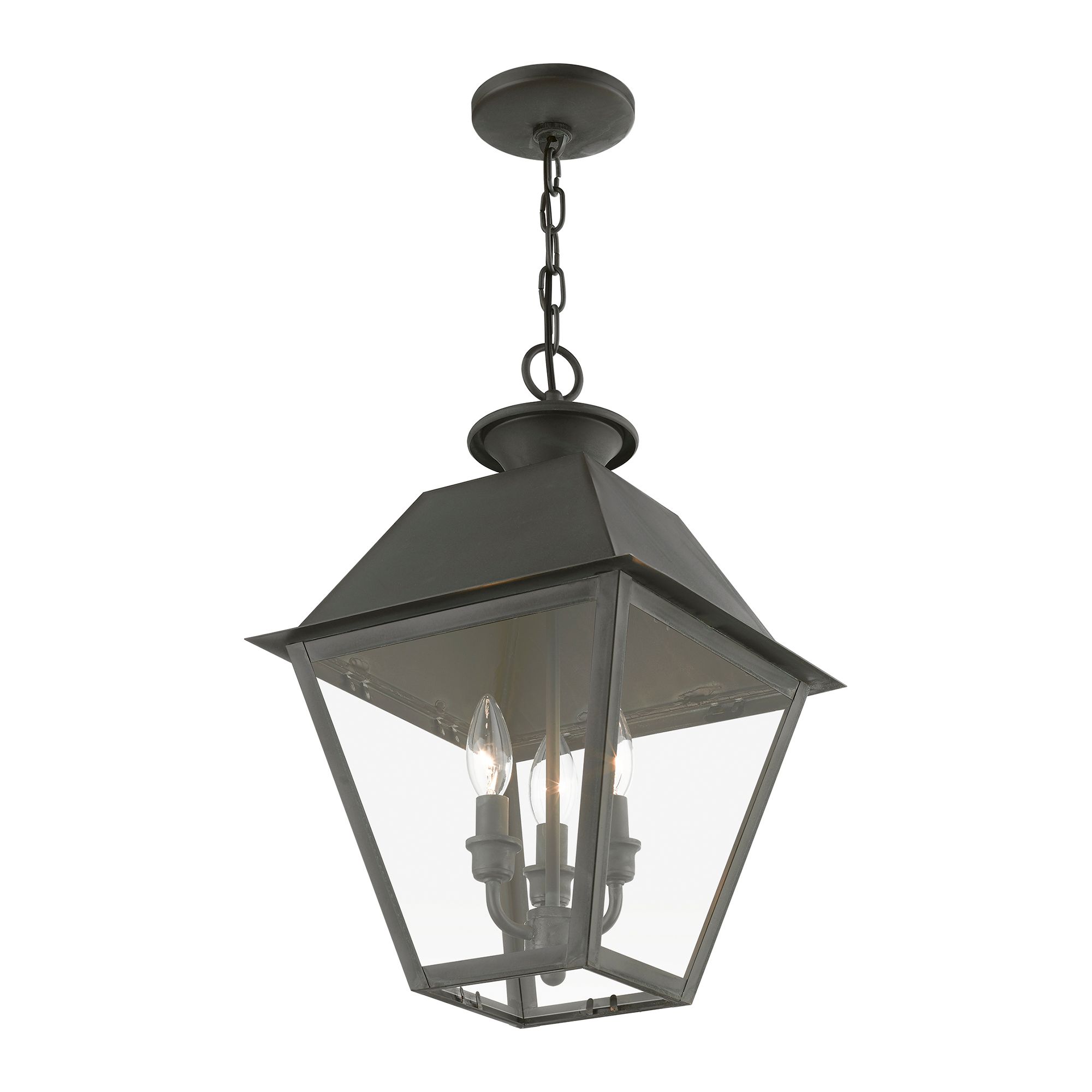 Image 4 Wentworth 3 Light Charcoal Outdoor Large Pendant Lantern more views