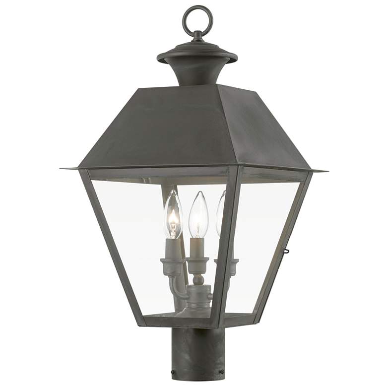 Image 1 Wentworth 3 Light Charcoal Outdoor Large Post Top Lantern