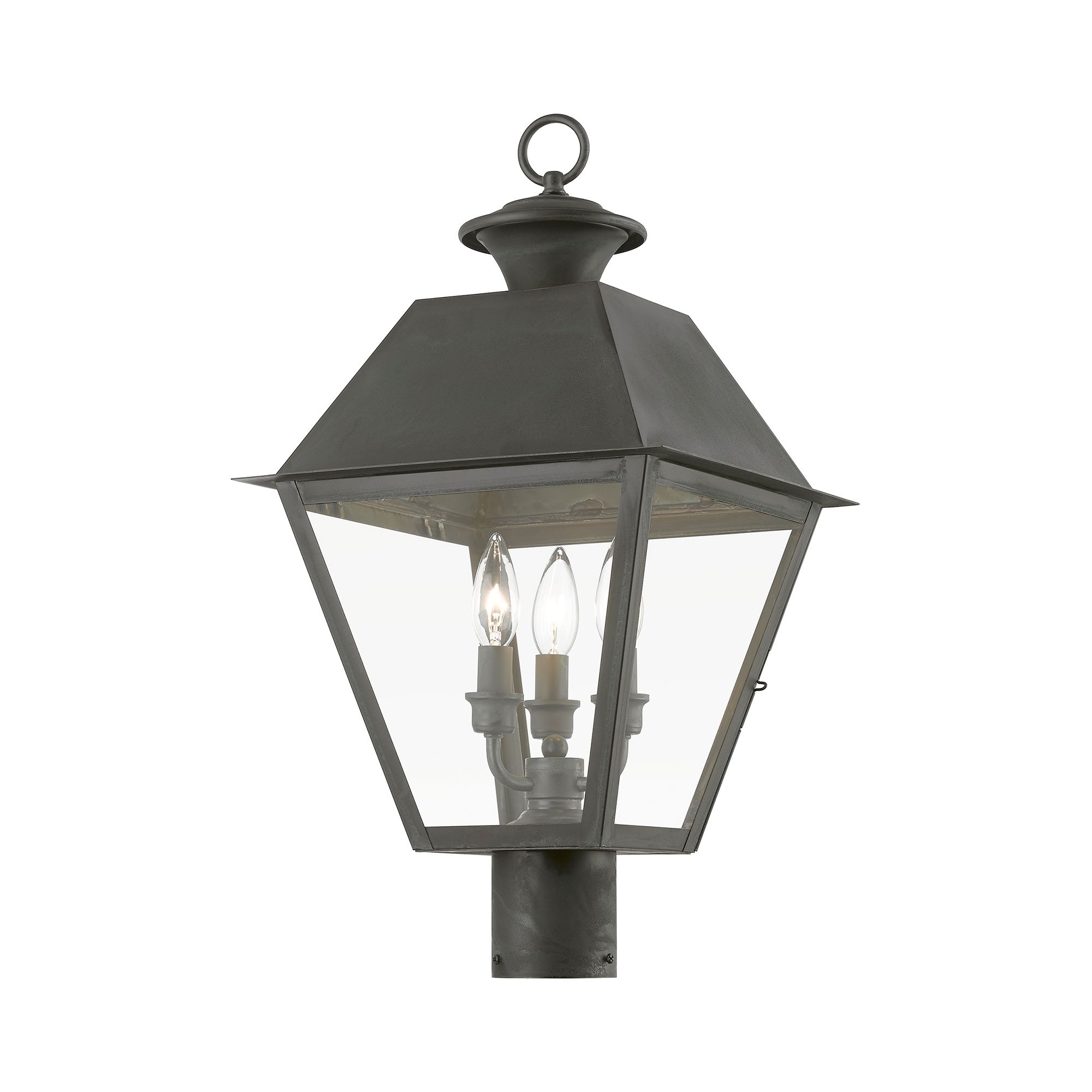 Image 3 Wentworth 3 Light Charcoal Outdoor Large Post Top Lantern more views