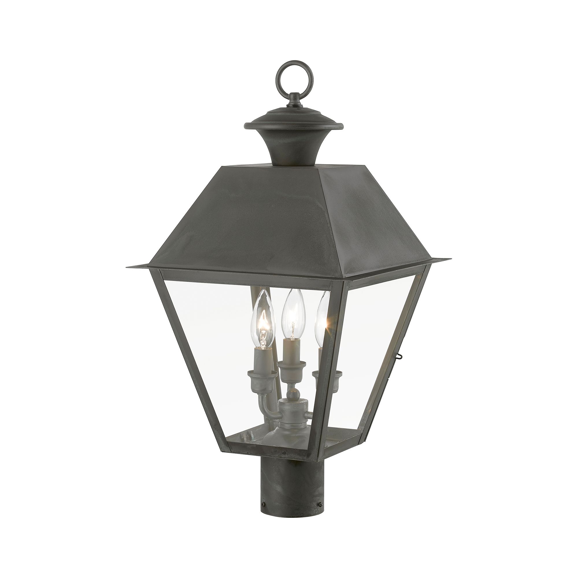 Image 4 Wentworth 3 Light Charcoal Outdoor Large Post Top Lantern more views