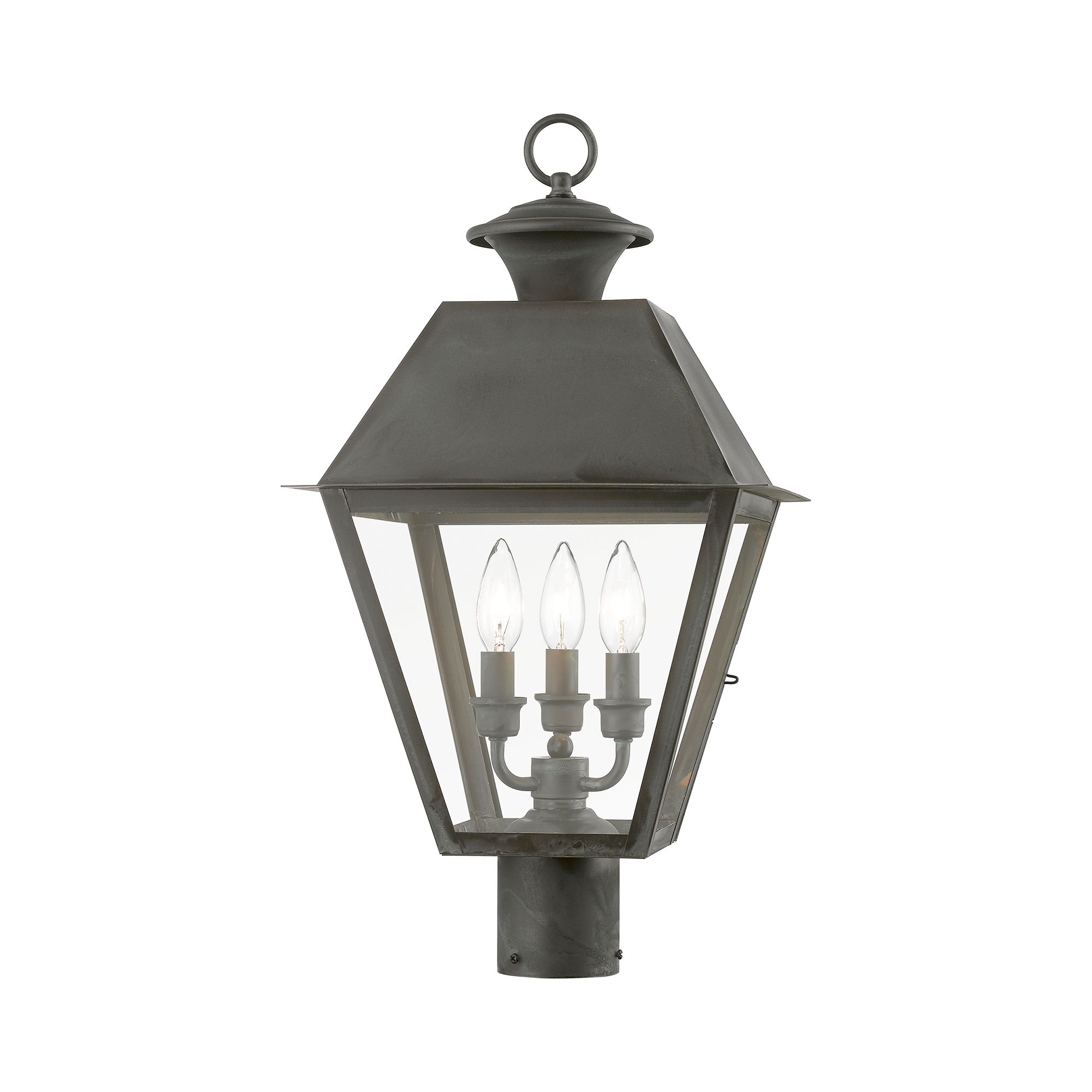 Image 5 Wentworth 3 Light Charcoal Outdoor Large Post Top Lantern more views