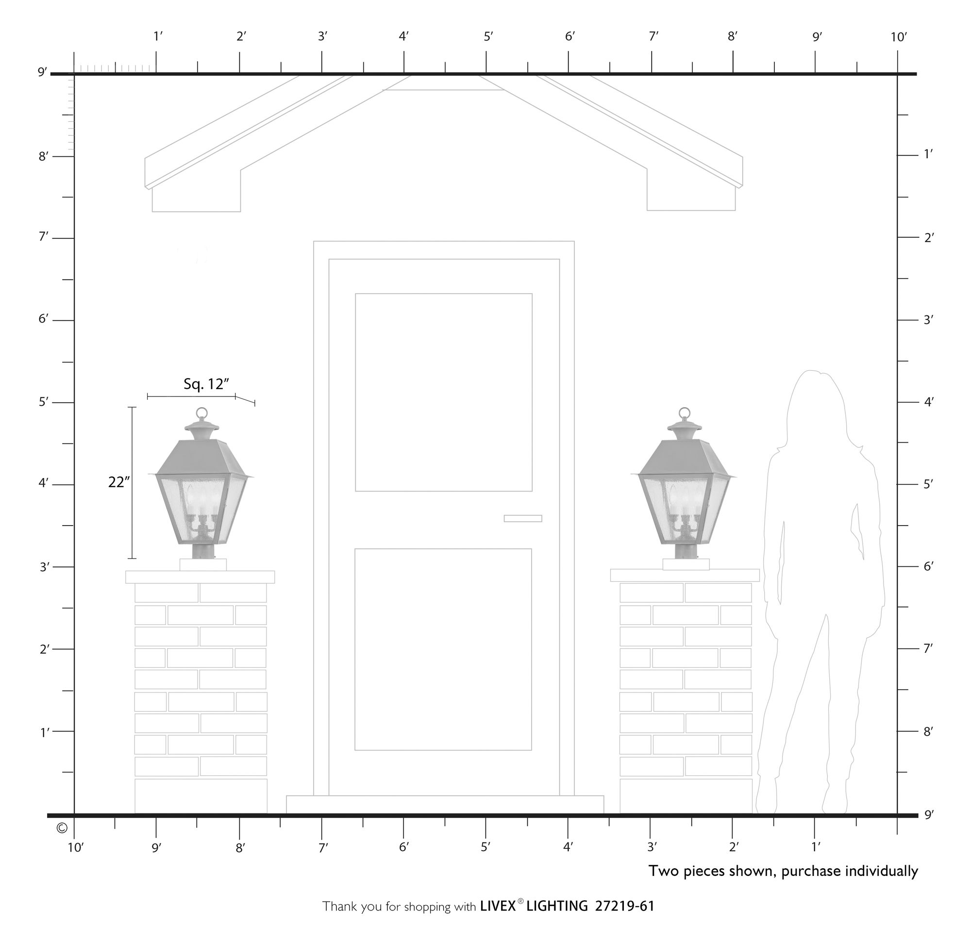 Wentworth 3 Light Charcoal Outdoor Large Post Top Lantern