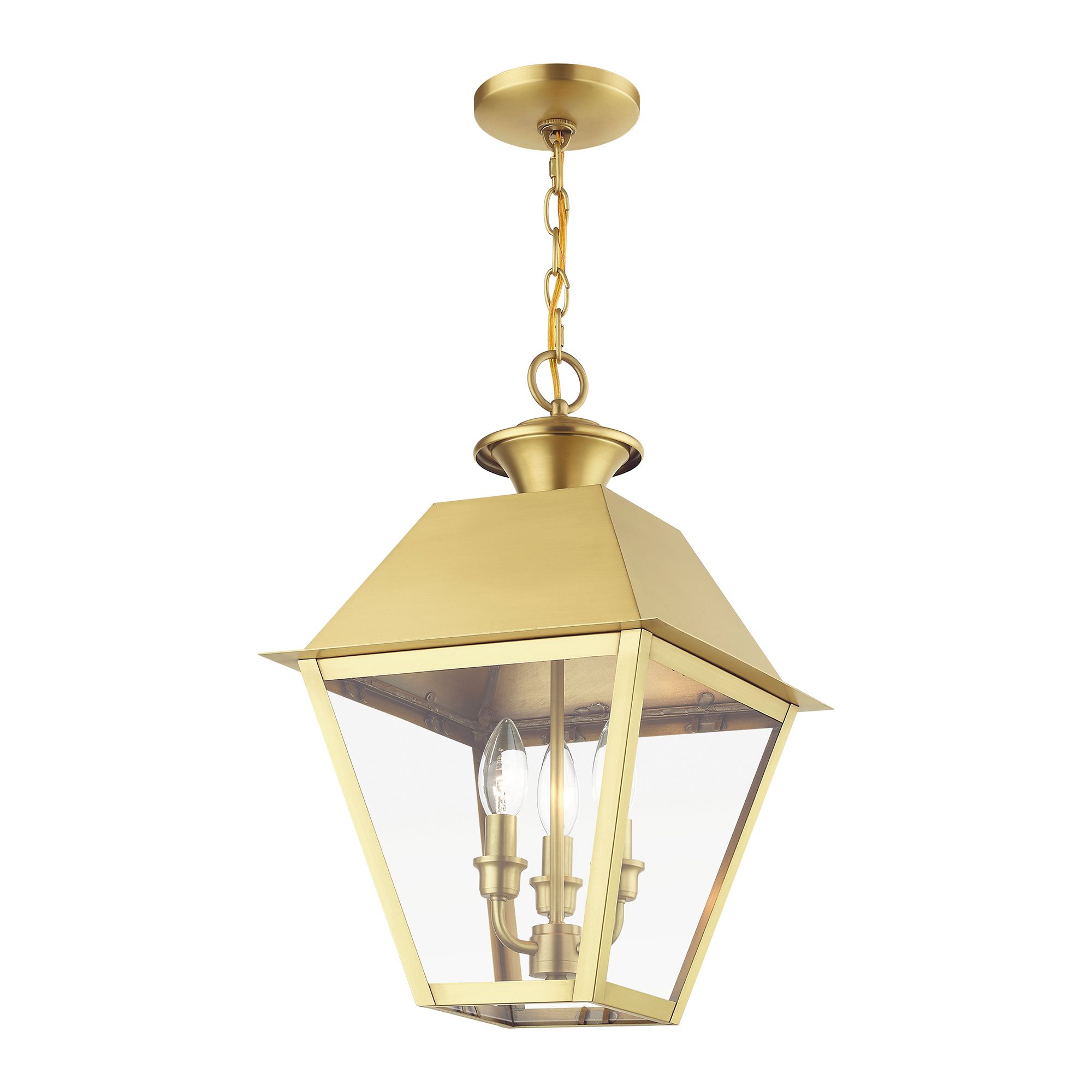Image 3 Wentworth 3 Light Natural Brass Outdoor Large Pendant Lantern more views