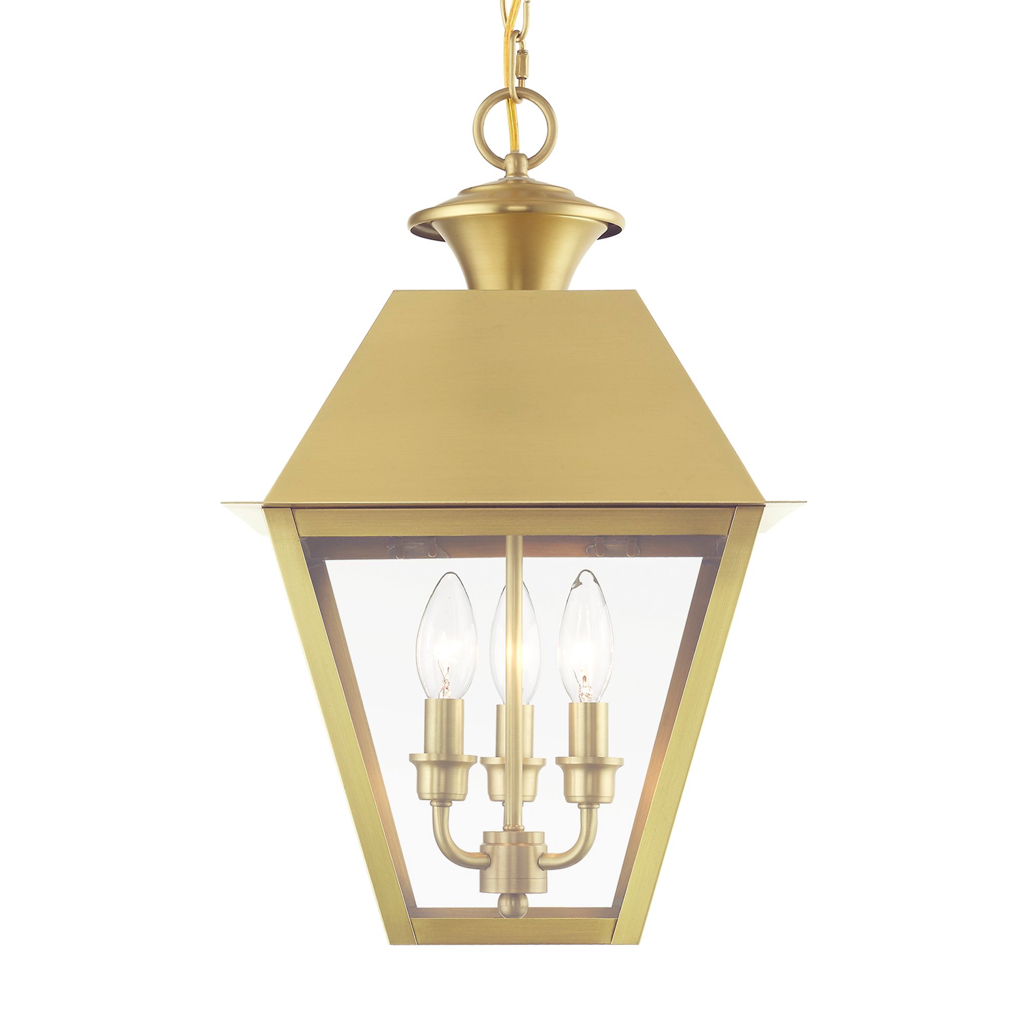 Image 5 Wentworth 3 Light Natural Brass Outdoor Large Pendant Lantern more views