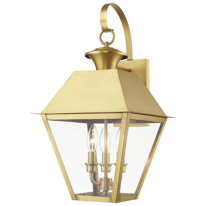 Image 1 Wentworth 3 Light Natural Brass Outdoor Large Wall Lantern