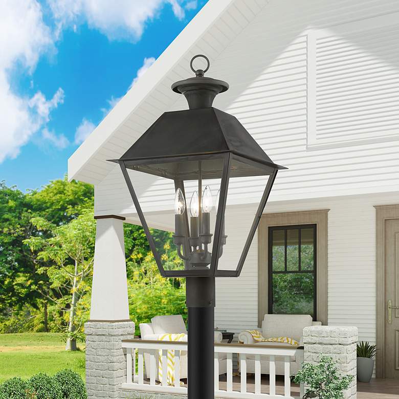 Image 1 Wentworth 4 Light Charcoal Outdoor Extra Large Post Top Lantern