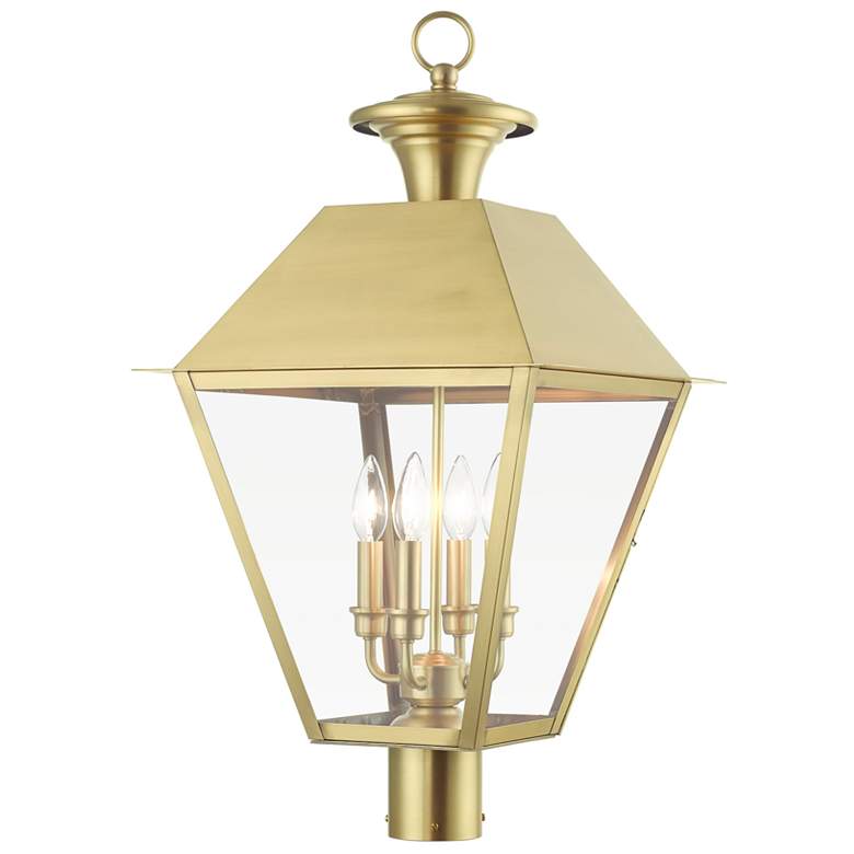 Image 1 Wentworth 4 Light Natural Brass Outdoor Extra Large Post Top Lantern