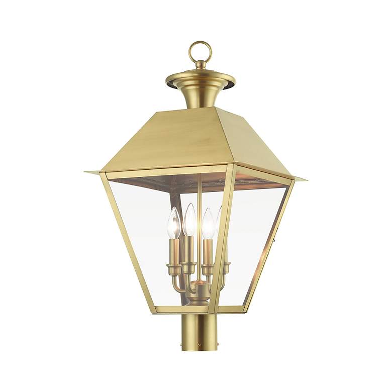 Image 3 Wentworth 4 Light Natural Brass Outdoor Extra Large Post Top Lantern more views
