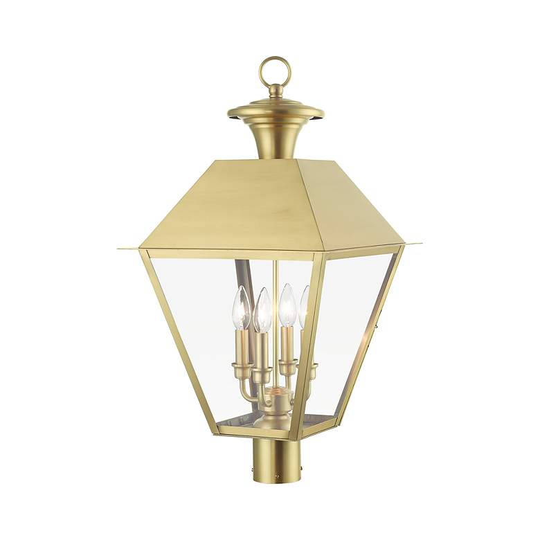 Image 4 Wentworth 4 Light Natural Brass Outdoor Extra Large Post Top Lantern more views