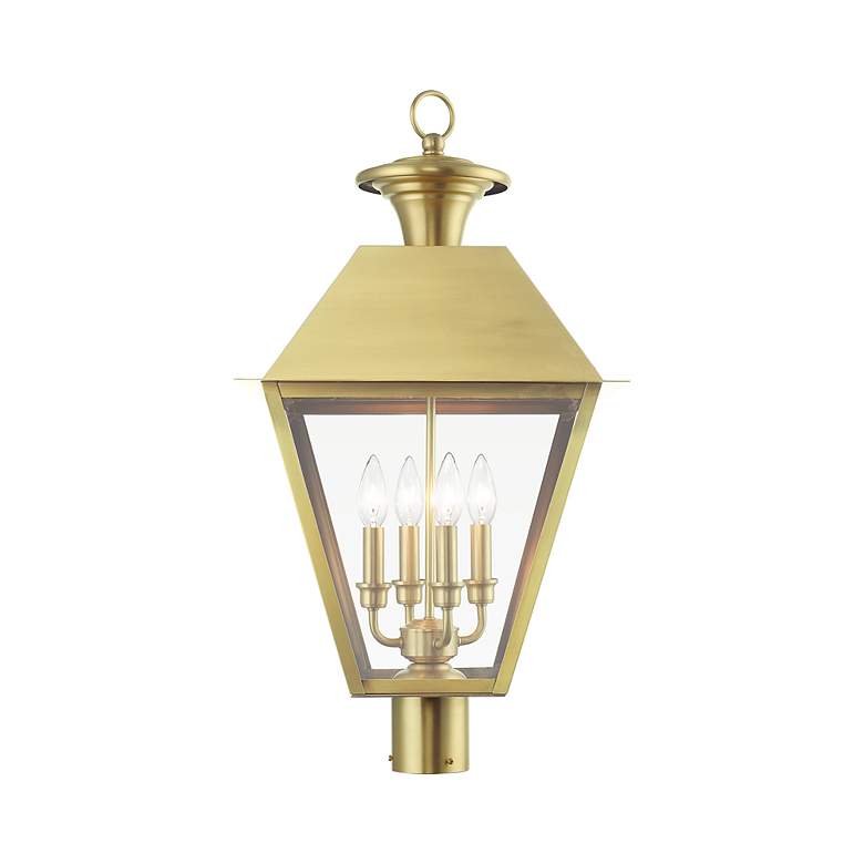 Image 5 Wentworth 4 Light Natural Brass Outdoor Extra Large Post Top Lantern more views