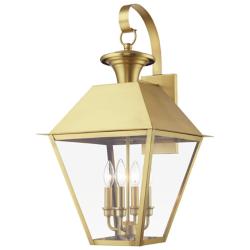 Wentworth 4 Light Natural Brass Outdoor Extra Large Wall Lantern