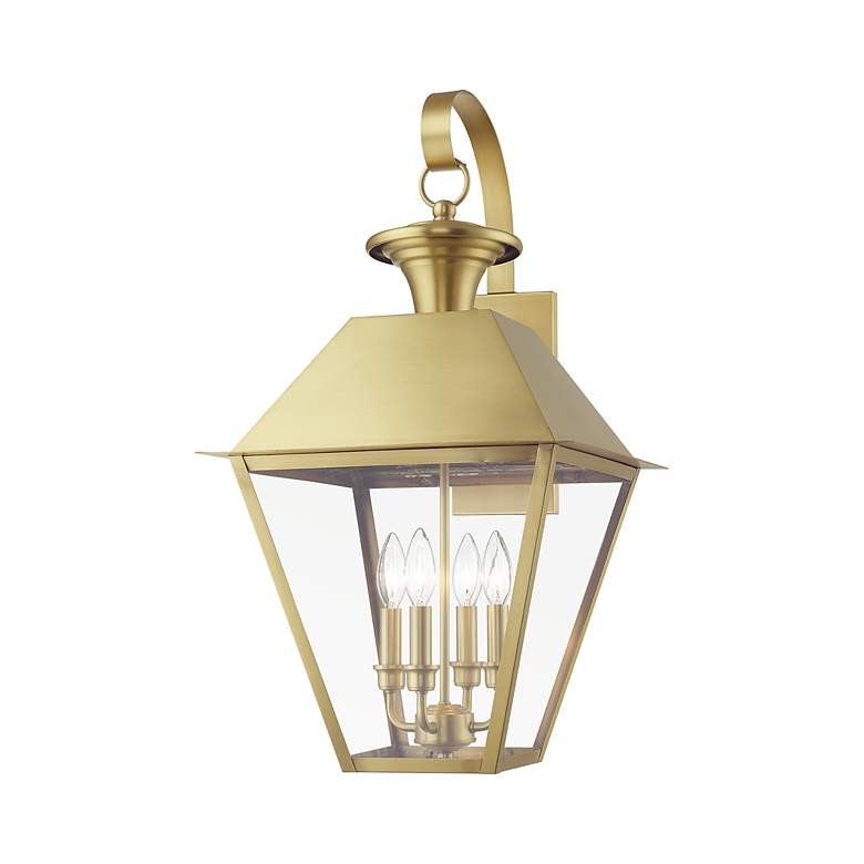 Image 5 Wentworth 4 Light Natural Brass Outdoor Extra Large Wall Lantern more views