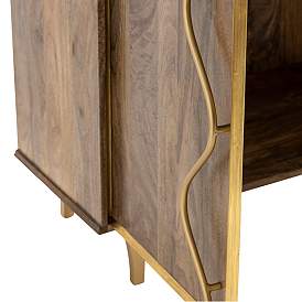 Image2 of Wentworth 40" Wide Mango Wood and Gold Iron 2-Door Cabinet more views
