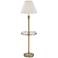 Wentworth Antique Brass Floor Lamp with Clear Glass Tray