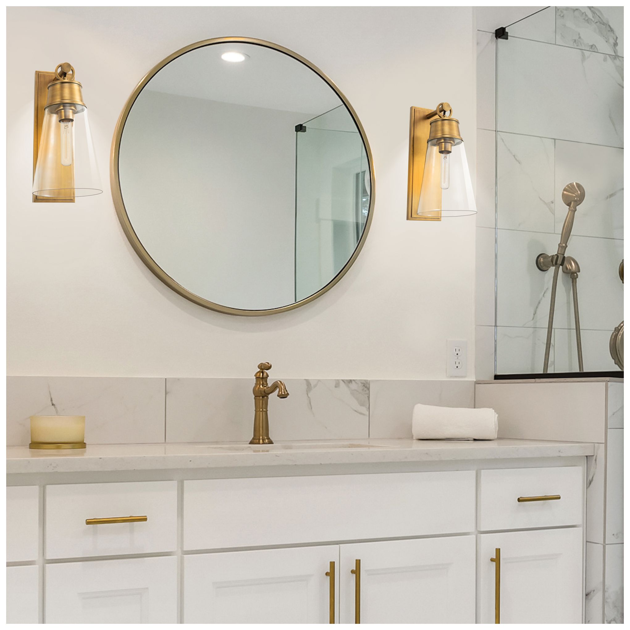 Image 3 Wentworth by Z-Lite Rubbed Brass 7.5 inch 1 Light Wall Sconce more views