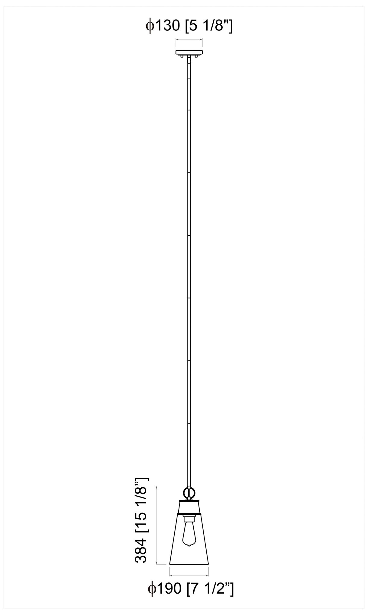 Wentworth by Z-Lite Rubbed Brass 8 inch 1 Light Pendant