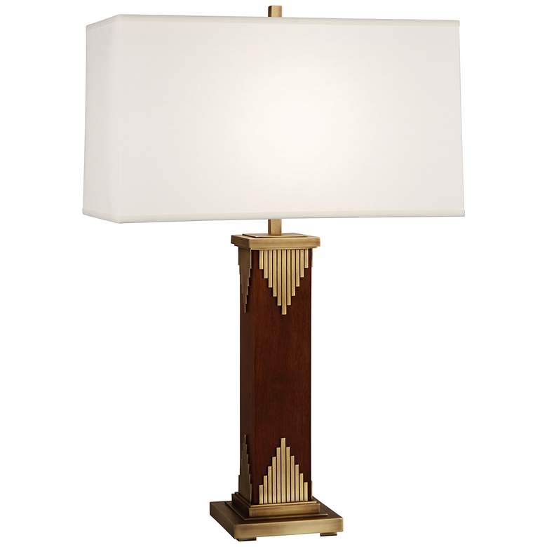 Image 1 Wentworth Walnut Aged Brass Table Lamp