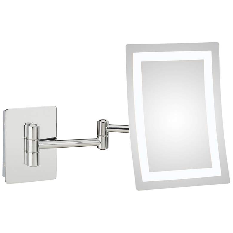 Image 1 Wentz Chrome LED Rectangular Magnified Makeup Wall Mirror
