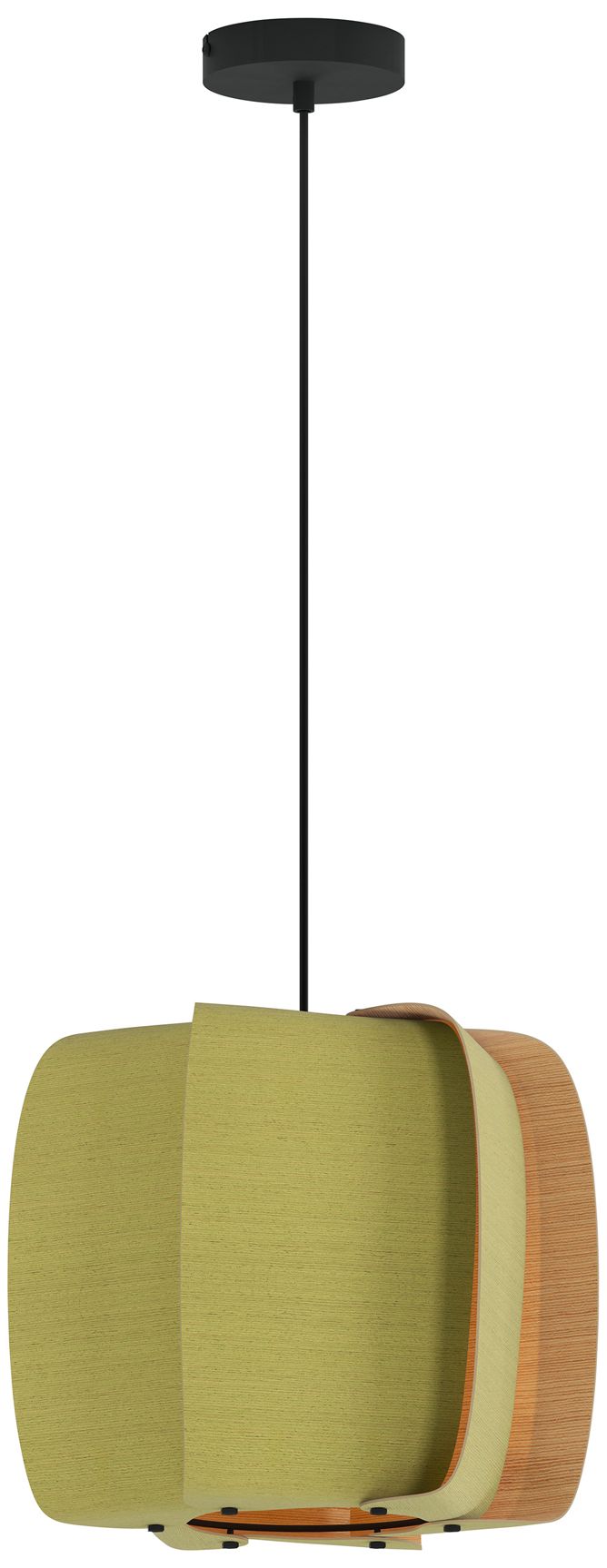WEP Alba 40 15.75"W Pendant Black Finish w/ Pale Green/Ash Made to Ord