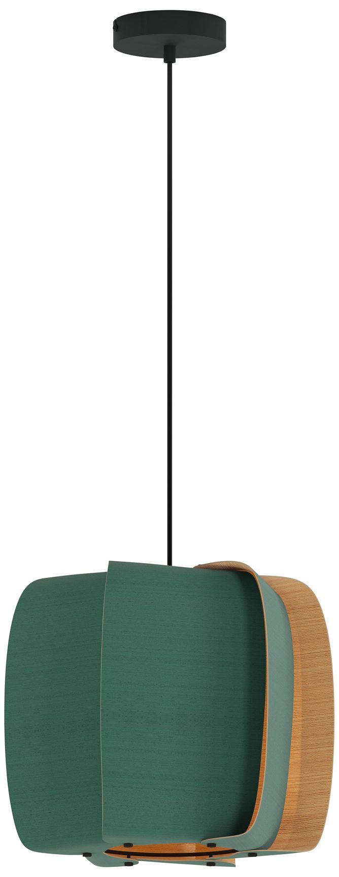 WEP Alba 40 15.75"W Pendant Black Finish w/ Petrol/Ash Shade Made to O