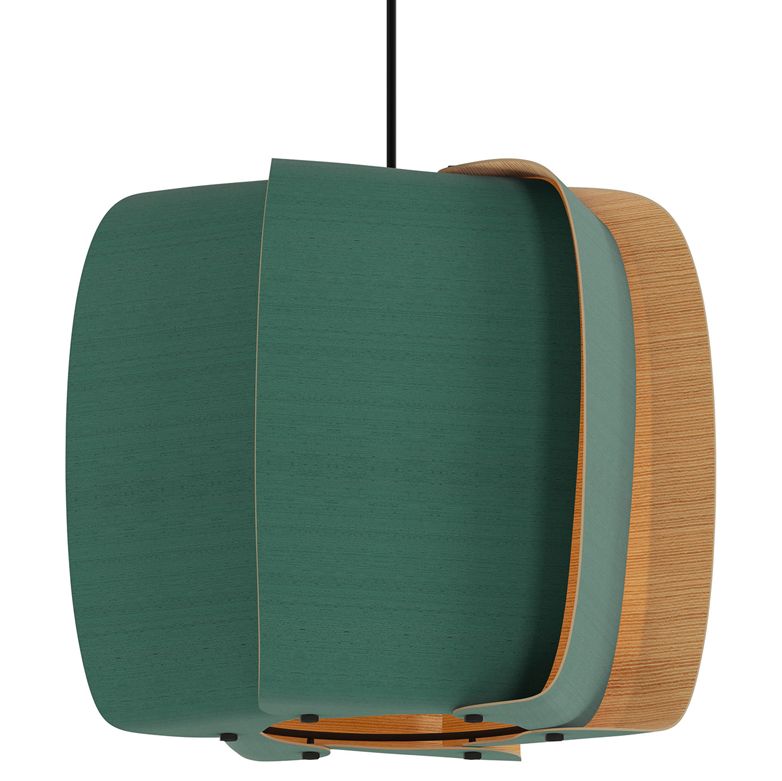 Image 2 WEP Alba 40 15.75"W Pendant Black Finish w/ Petrol/Ash Shade Made to O more views