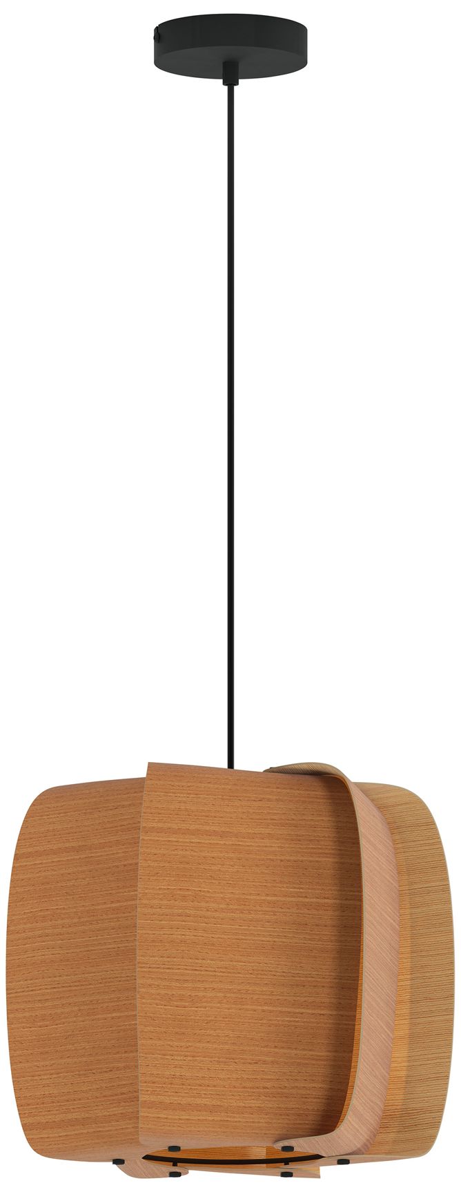 WEP Alba 40 15.75"W Pendant Black Finish with Beech/Ash Shade Made to