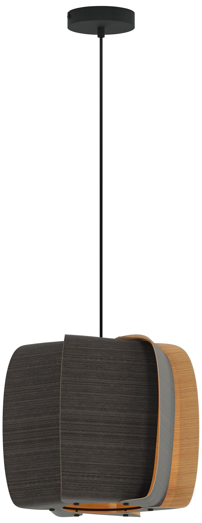 WEP Alba 40 15.75"W Pendant Black Finish with Ebony/Ash Shade Made to