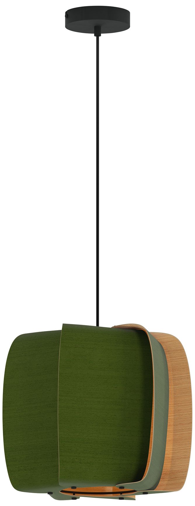 WEP Alba 40 15.75"W Pendant Black Finish with Green/Ash Shade Made to