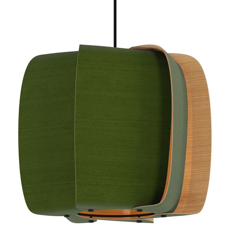 Image 2 WEP Alba 40 15.75"W Pendant Black Finish with Green/Ash Shade Made to  more views