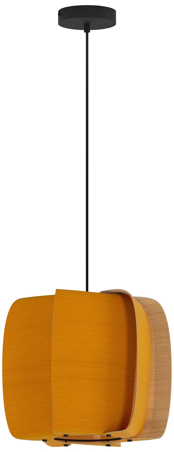 WEP Alba 40 15.75"W Pendant Black Finish with Ocher/Ash Shade Made to 